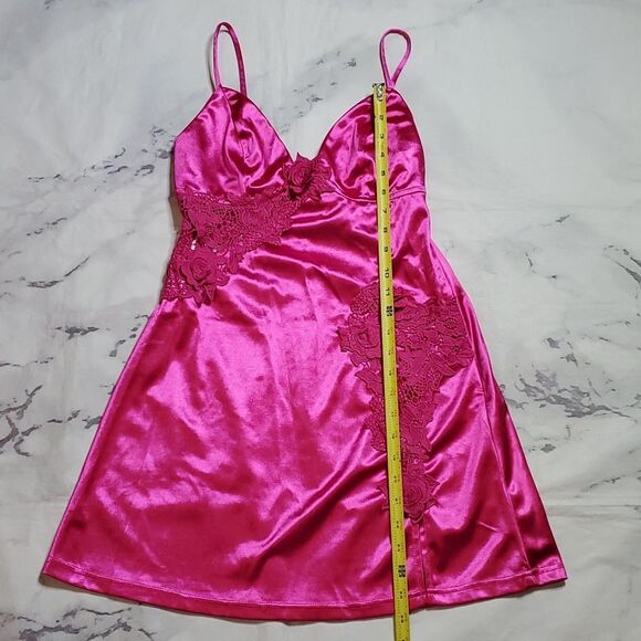 Hello Molly Magnetic Connection Pink Satin Mini Dress - Picture 2 of 9